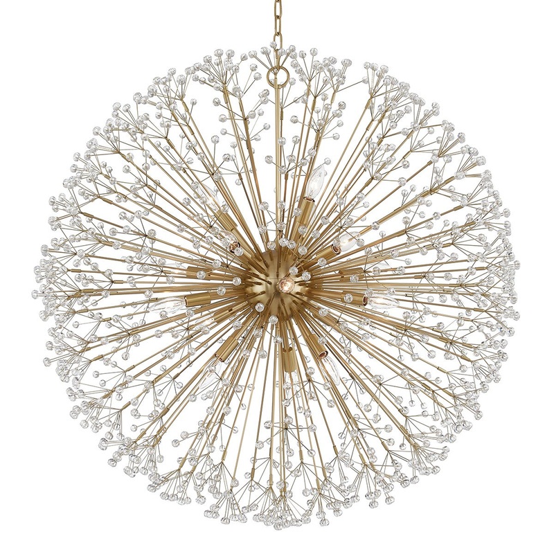 Hudson Valley 6039-AGB Dunkirk 16 Light Chandelier, Aged Brass