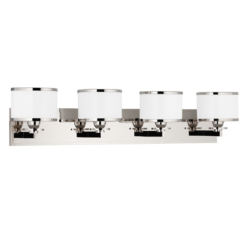 Hudson Valley 6104-PN Basking Ridge Four Light Bath Bracket, Polished Nickel (Discontinued)