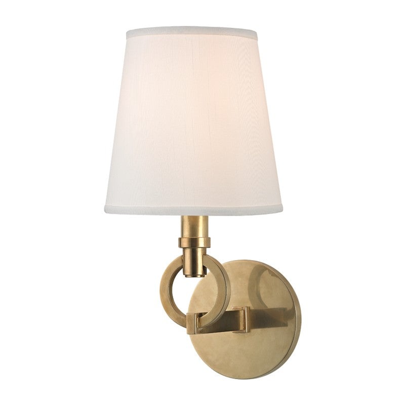 Hudson Valley 611-AGB Malibu One Light Wall Sconce, Aged Brass
