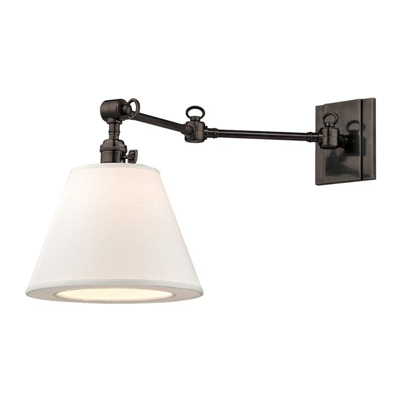Hudson Valley 6233-OB Hillsdale One Light Swing Arm Wall Sconce, Old Bronze (Discontinued)