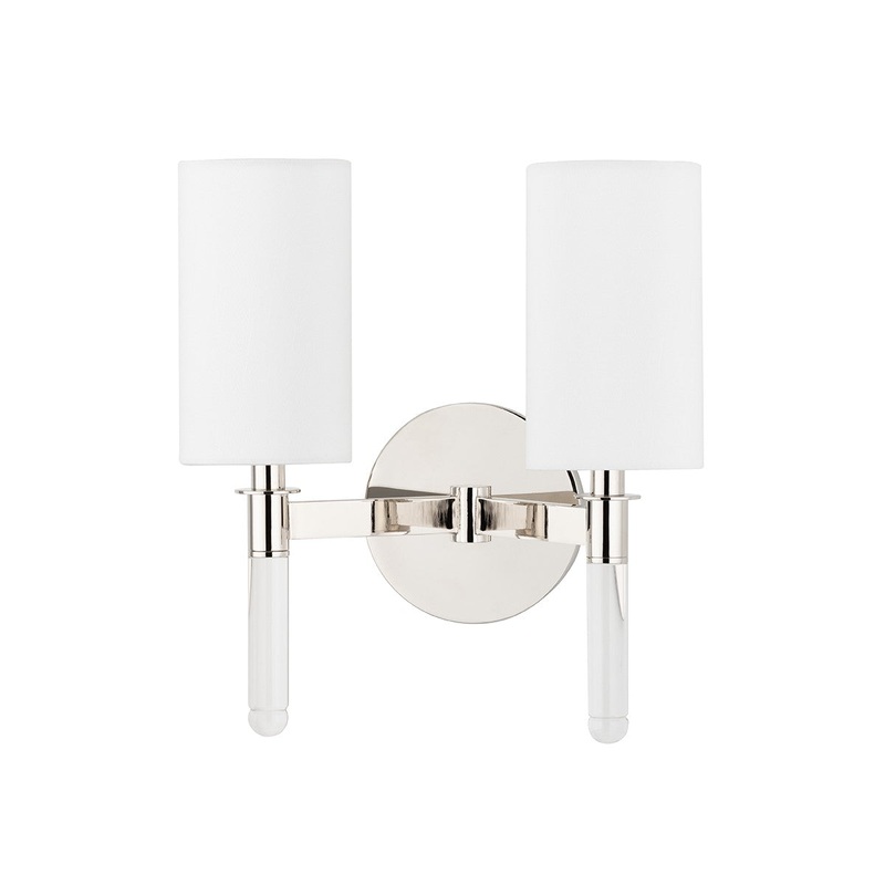 Hudson Valley 6312-PN Wylie Two Light Wall Sconce, Polished Nickel (Discontinued)
