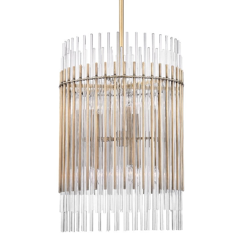 Hudson Valley 6320-AGB Wallis Ten Light Pendant, Aged Brass