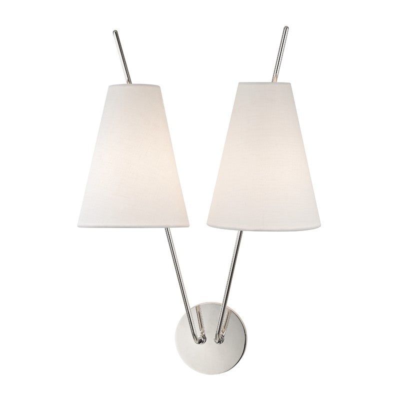 Hudson Valley 6322-PN Campagna Two Light Wall Sconce, Polished Nickel (Discontinued)