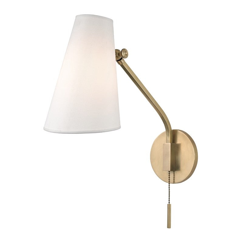 Hudson Valley 6341-AGB Patten One Light Swing Arm Wall Sconce, Aged Brass
