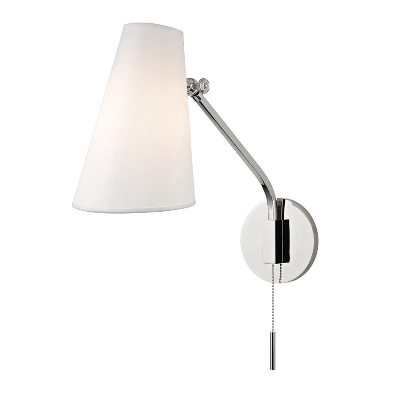 Hudson Valley 6341-PN Patten One Light Swing Arm Wall Sconce, Polished Nickel