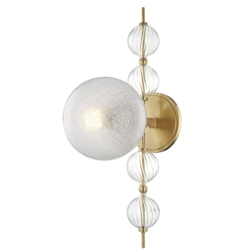 Hudson Valley 6400-AGB Calypso One Light Wall Sconce, Aged Brass