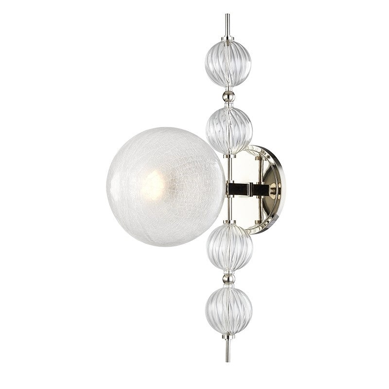 Hudson Valley 6400-PN Calypso One Light Wall Sconce, Polished Nickel