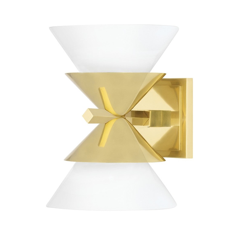 Hudson Valley 6402-AGB Stillwell Two Light Wall Sconce, Aged Brass (Discontinued)