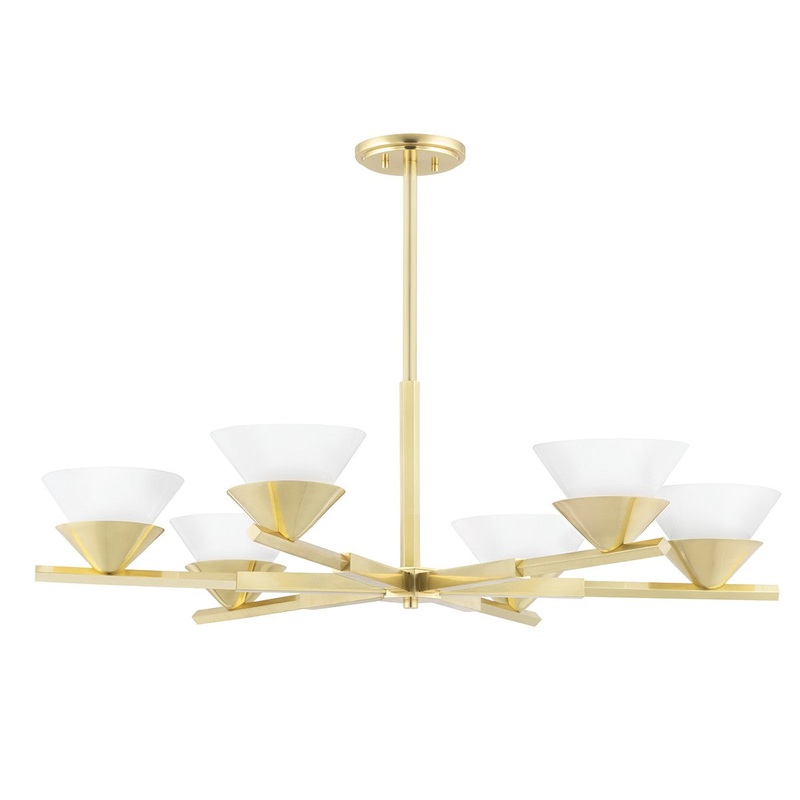 Hudson Valley 6406-AGB Stillwell Six Light Chandelier, Aged Brass (Discontinued)