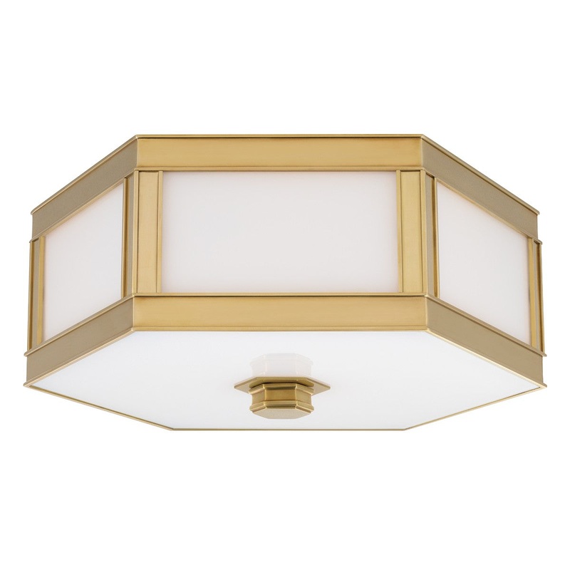 Hudson Valley 6416-AGB Nassau Three Light Flush Mount, Aged Brass (Discontinued)