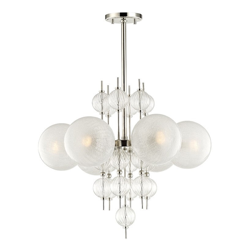 Hudson Valley 6427-PN Calypso Six Light Chandelier, Polished Nickel