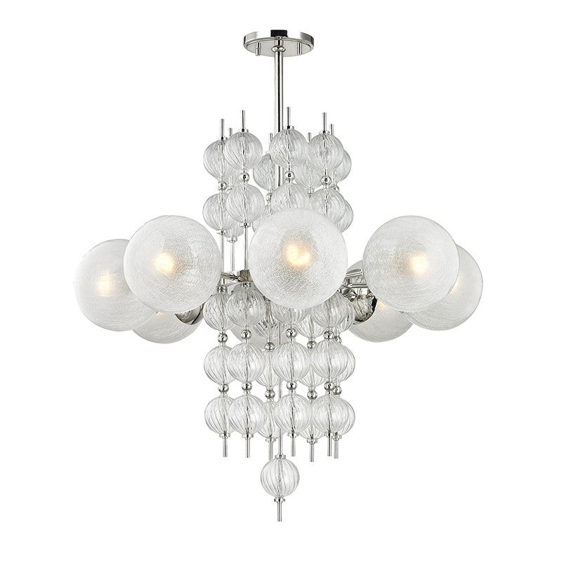 Hudson Valley 6433-PN Calypso Eight Light Chandelier, Polished Nickel