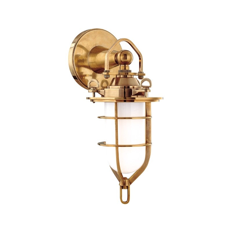 Hudson Valley 6501-AGB New Canaan One Light Bath Bracket, Aged Brass