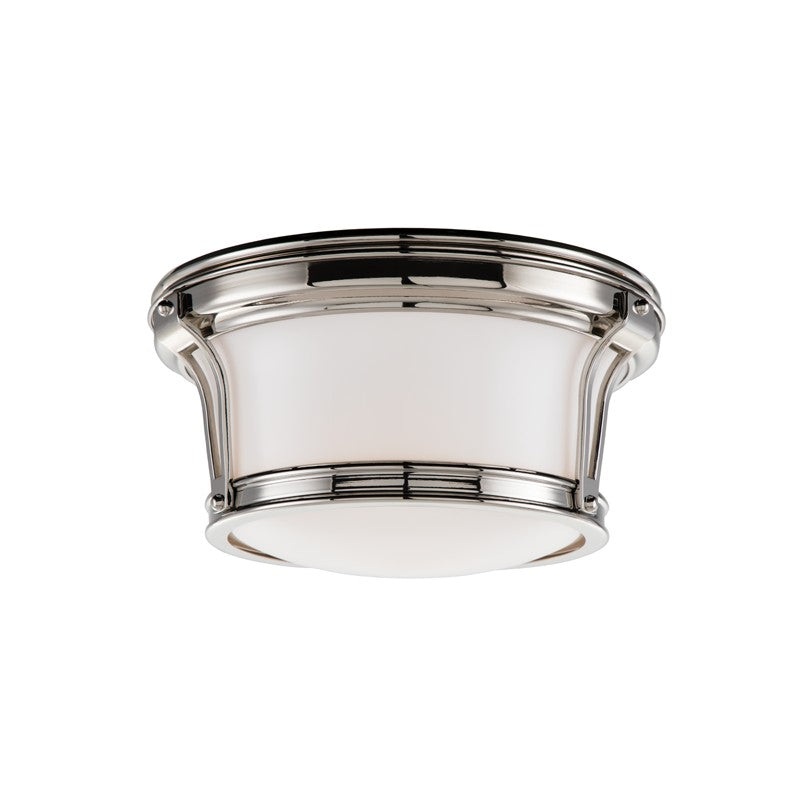 Hudson Valley 6510-PN Newport Two Light Flush Mount, Polished Nickel (Discontinued)