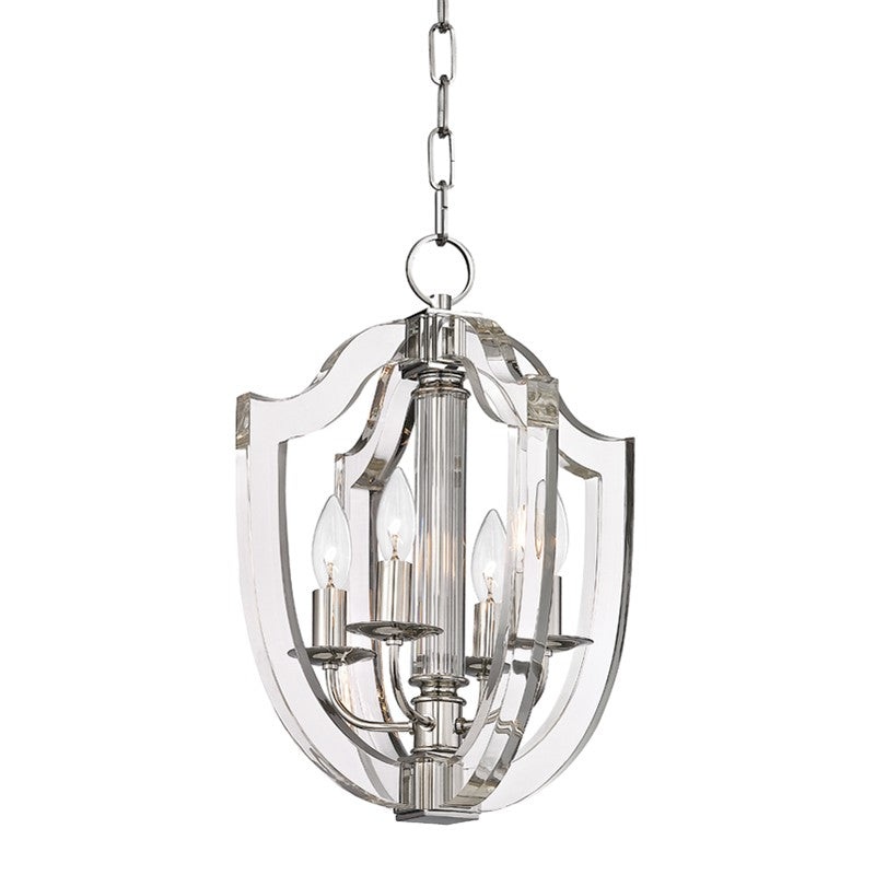 Hudson Valley 6512-PN Arietta Four Light Pendant, Polished Nickel