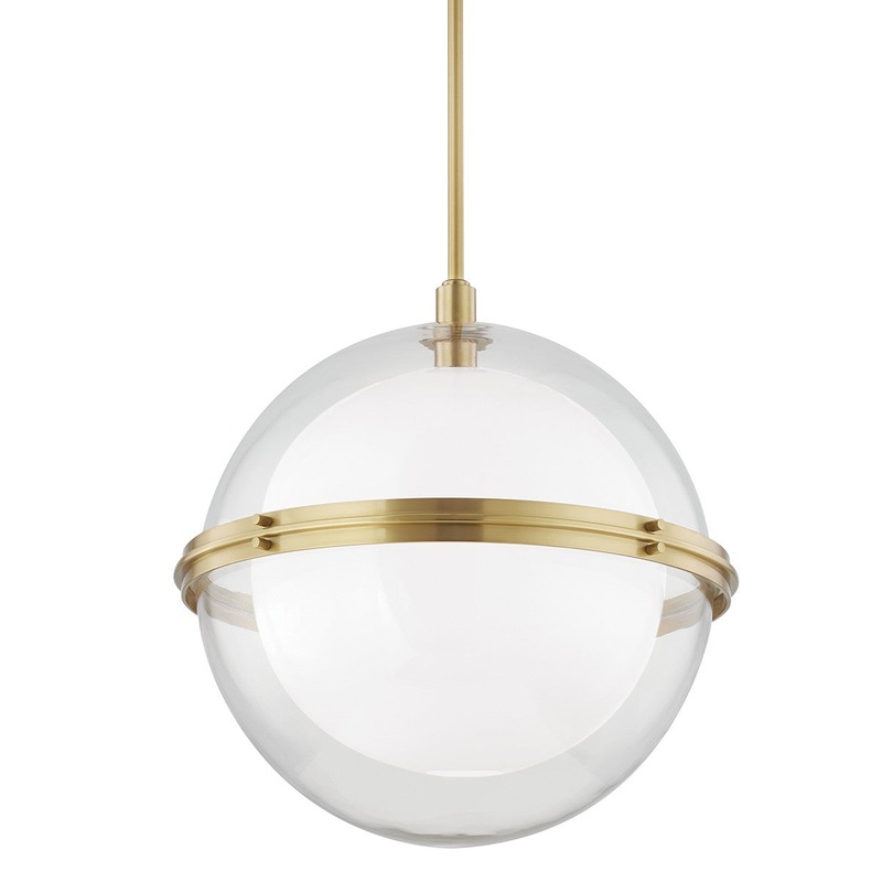 Hudson Valley 6522-AGB Northport One Light Pendant, Aged Brass