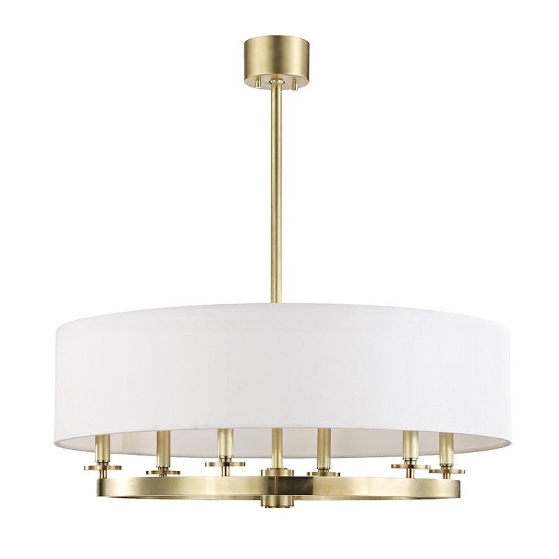 Hudson Valley 6530-AGB Durham Six Light Pendant, Aged Brass