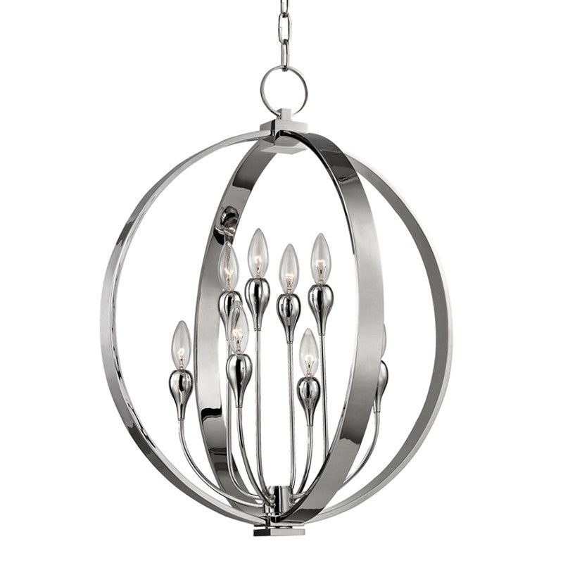 Hudson Valley 6722-PN Dresden Eight Light Chandelier, Polished Nickel