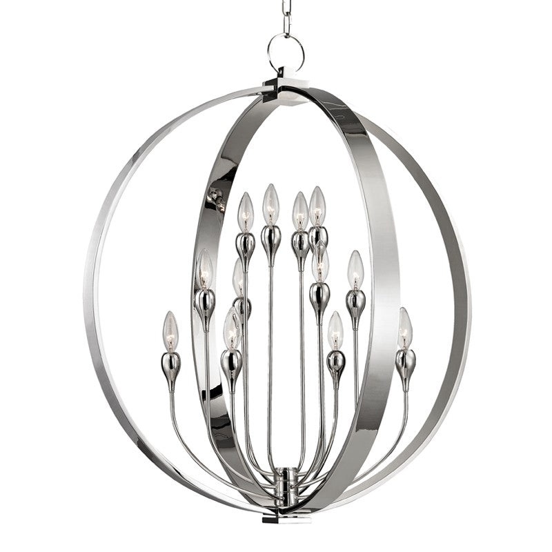 Hudson Valley 6730-PN Dresden 12 Light Chandelier, Polished Nickel