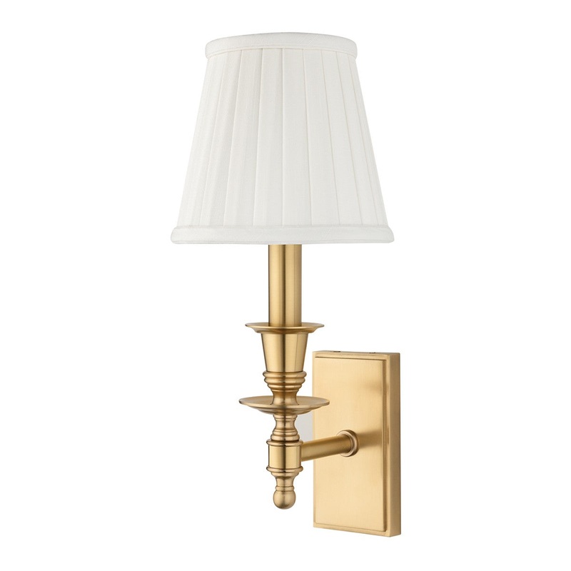 Hudson Valley 6801-AGB Ludlow One Light Wall Sconce, Aged Brass