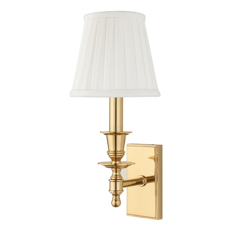 Hudson Valley 6801-PB Ludlow One Light Wall Sconce, Polished Brass