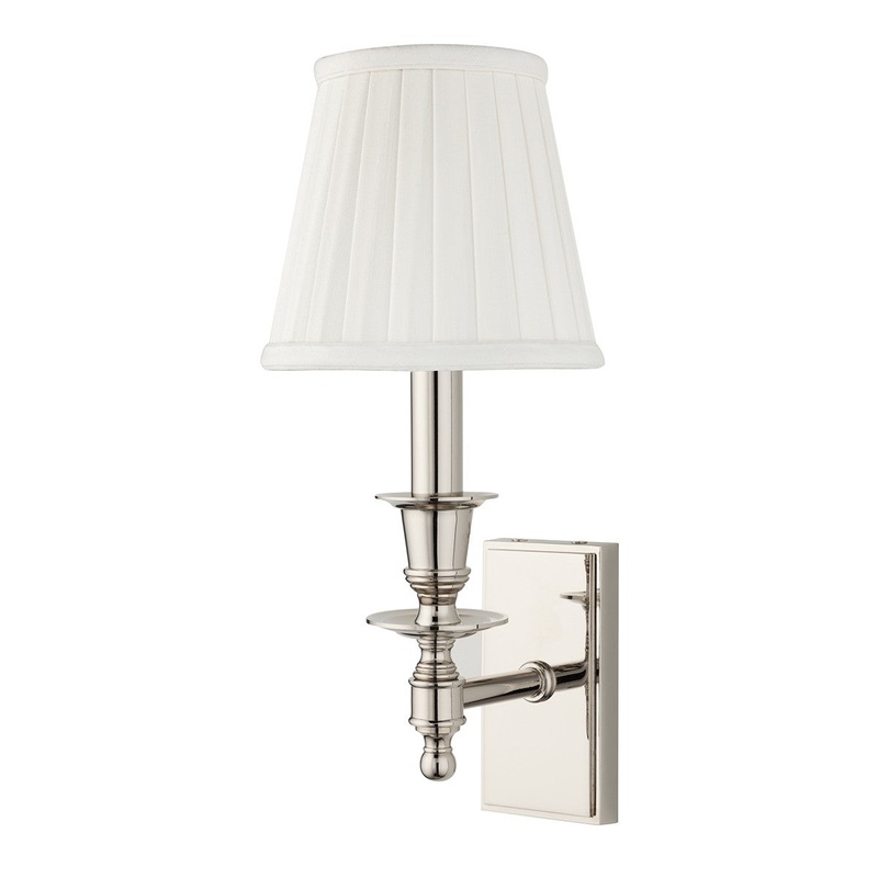 Hudson Valley 6801-PN Ludlow One Light Wall Sconce, Polished Nickel