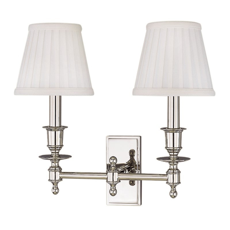 Hudson Valley 6802-AGB Ludlow Two Light Wall Sconce, Aged Brass