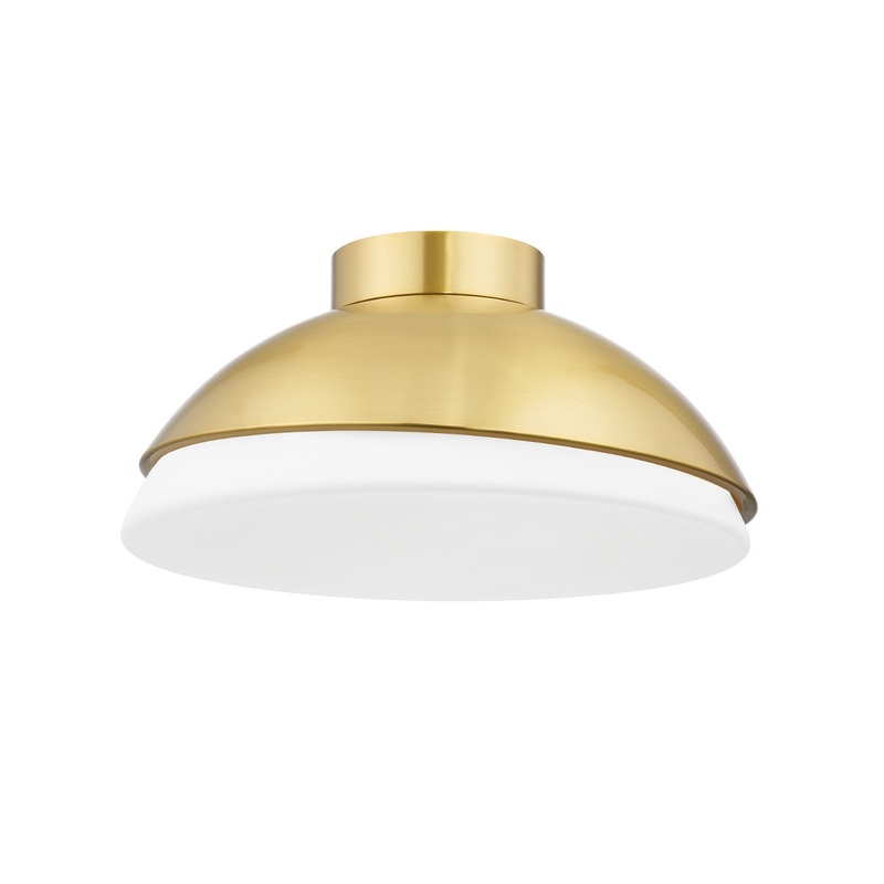 Hudson Valley 6815-AGB Morse Two Light Flush Mount, Aged Brass (Discontinued)
