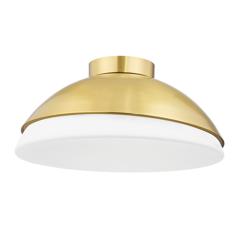 Hudson Valley 6819-AGB Morse Three Light Flush Mount, Aged Brass (Discontinued)
