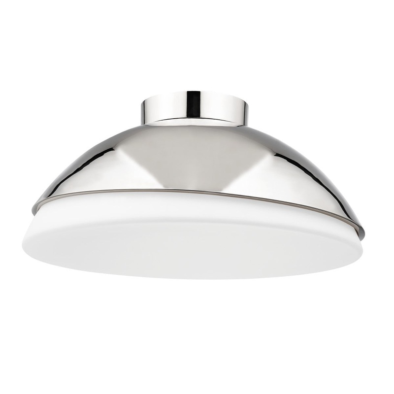 Hudson Valley 6819-PN Morse Three Light Flush Mount, Polished Nickel (Discontinued)