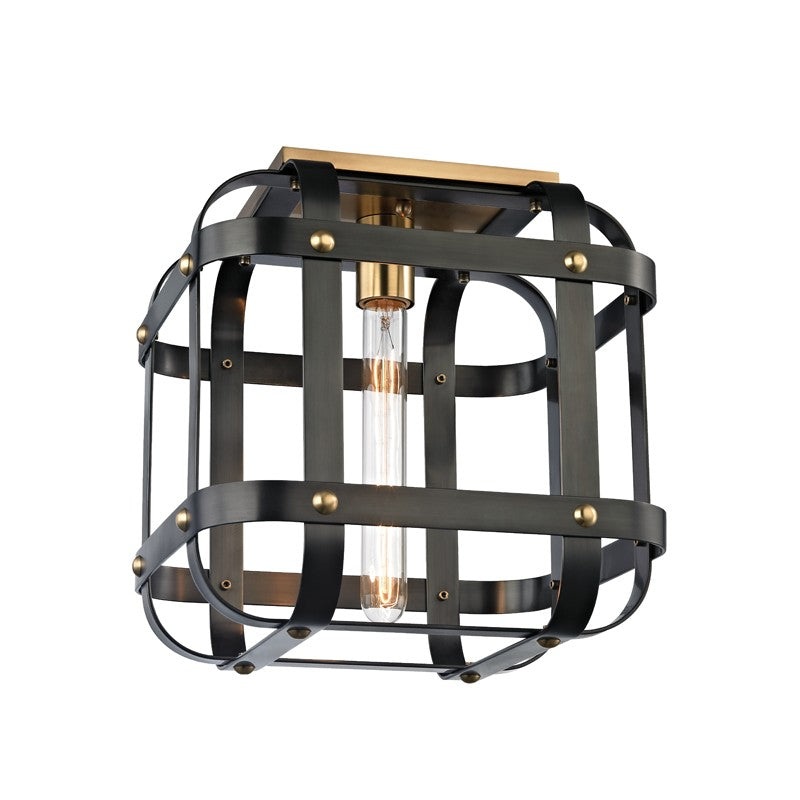 Hudson Valley 6900-AOB Colchester One Light Semi Flush Mount, Aged Old Bronze (Discontinued)