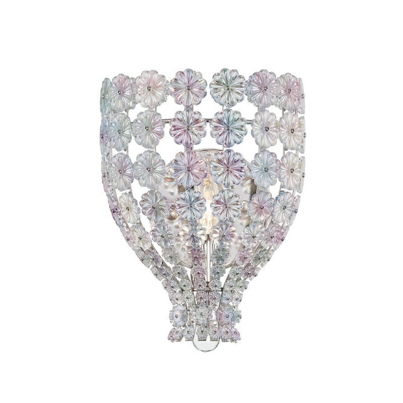 Hudson Valley 8201-PN Floral Park One Light Wall Sconce, Polished Nickel (Discontinued)