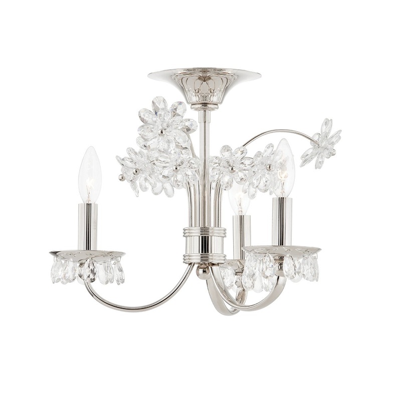 Hudson Valley 4403-PN Beaumont Three Light Flush Mount, Polished Nickel (Discontinued)