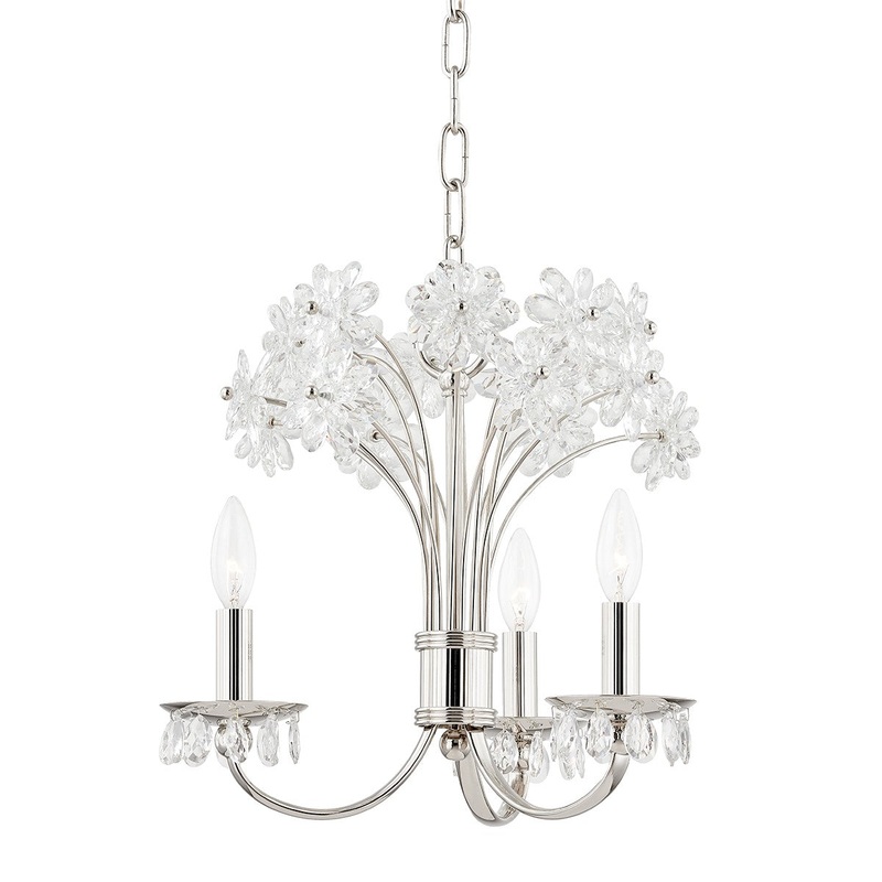 Hudson Valley 4419-PN Beaumont Three Light Chandelier, Polished Nickel (Discontinued)