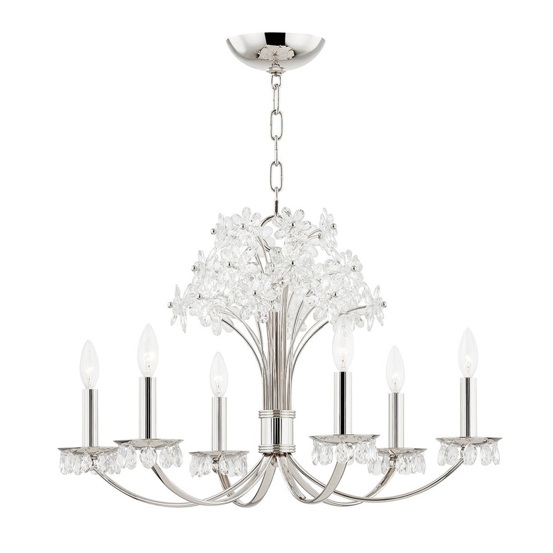 Hudson Valley 4430-PN Beaumont Six Light Chandelier, Polished Nickel (Discontinued)