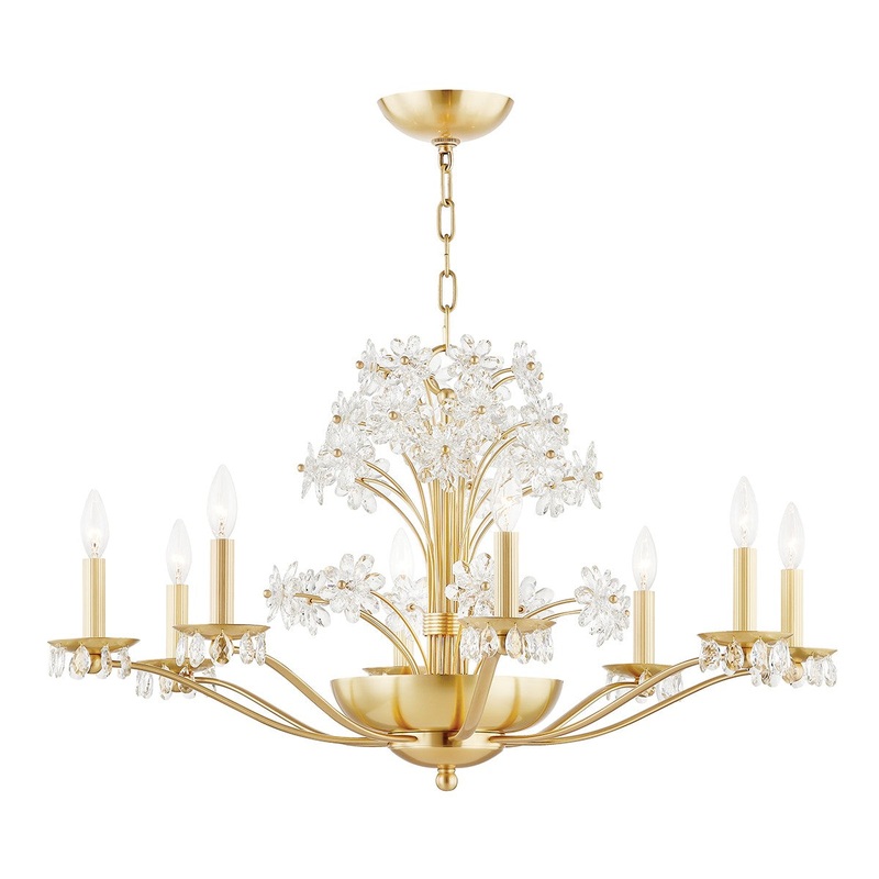 Hudson Valley 4438-AGB Beaumont Ten Light Chandelier, Aged Brass