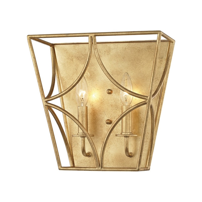 Hudson Valley 4800-GL Green Point Two Light Wall Sconce, Gold Leaf (Discontinued)