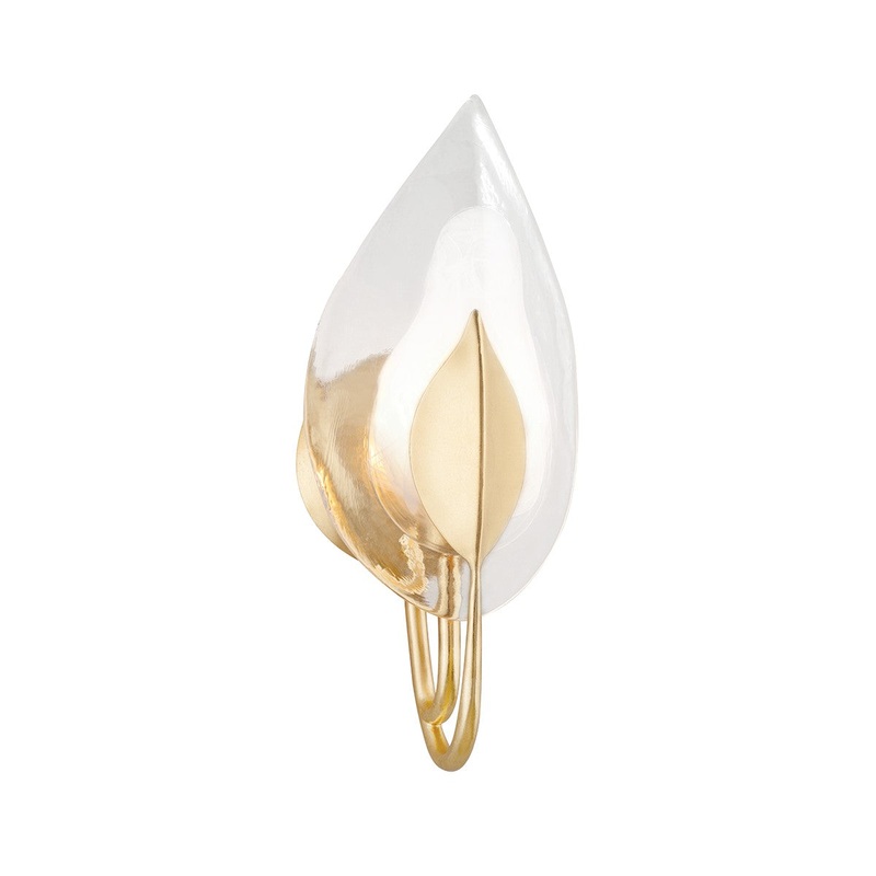 Hudson Valley 4801-GL Blossom One Light Wall Sconce, Gold Leaf
