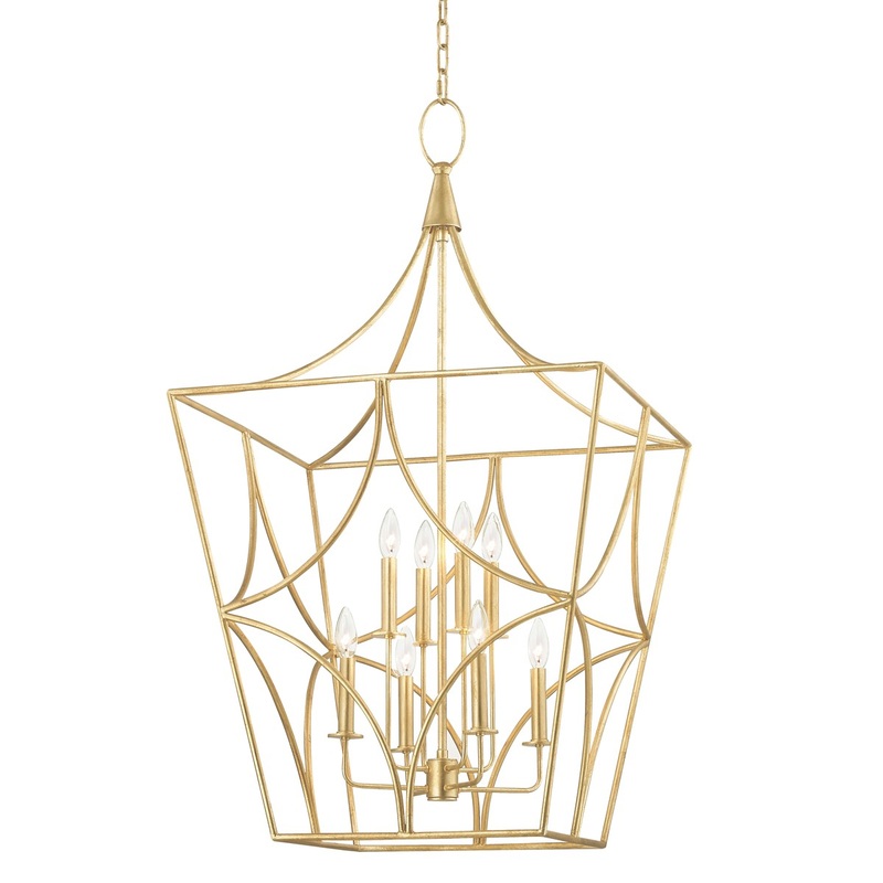 Hudson Valley 4825-GL Green Point Eight Light Pendant, Gold Leaf