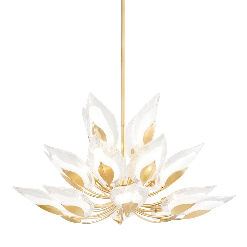 Hudson Valley 4840-GL Blossom 20 Light Chandelier, Gold Leaf