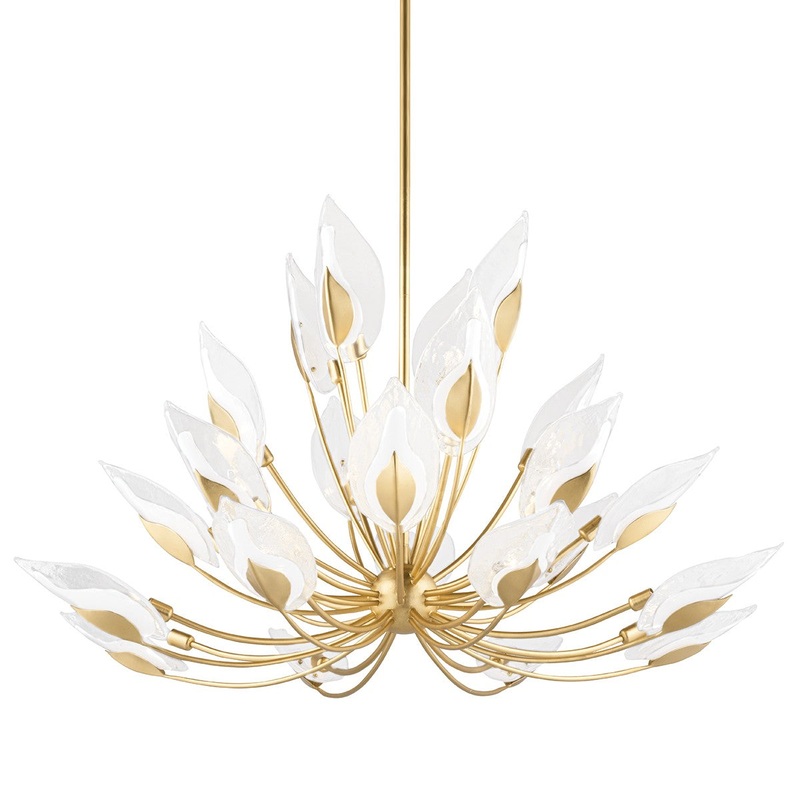 Hudson Valley 4856-GL Blossom 28 Light Chandelier, Gold Leaf