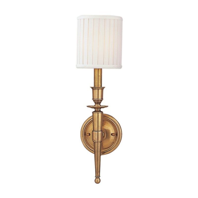 Hudson Valley 4901-AGB Abington One Light Wall Sconce, Aged Brass