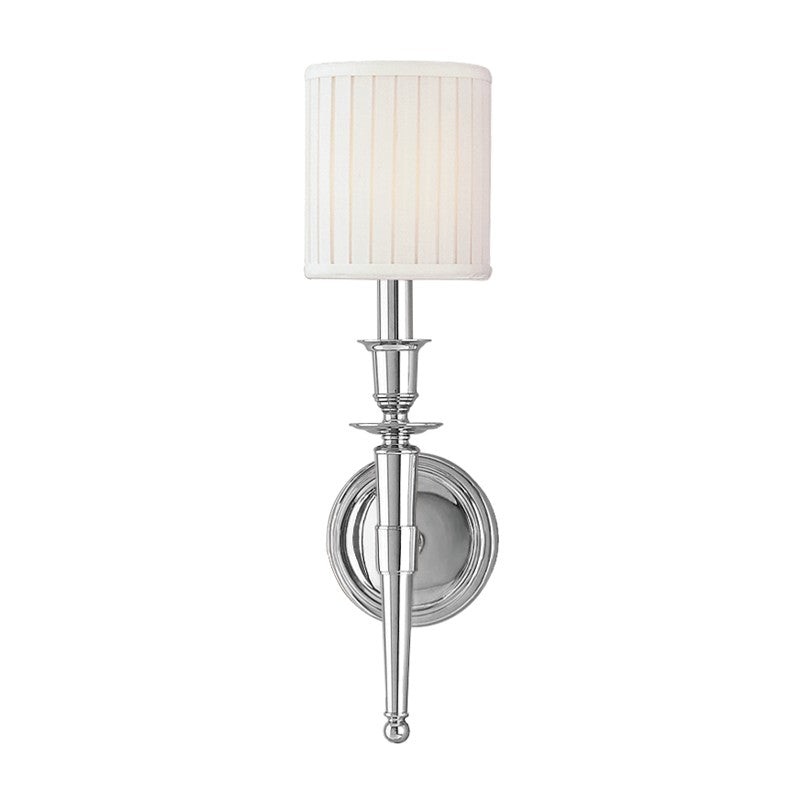 Hudson Valley 4901-PN Abington One Light Wall Sconce, Polished Nickel