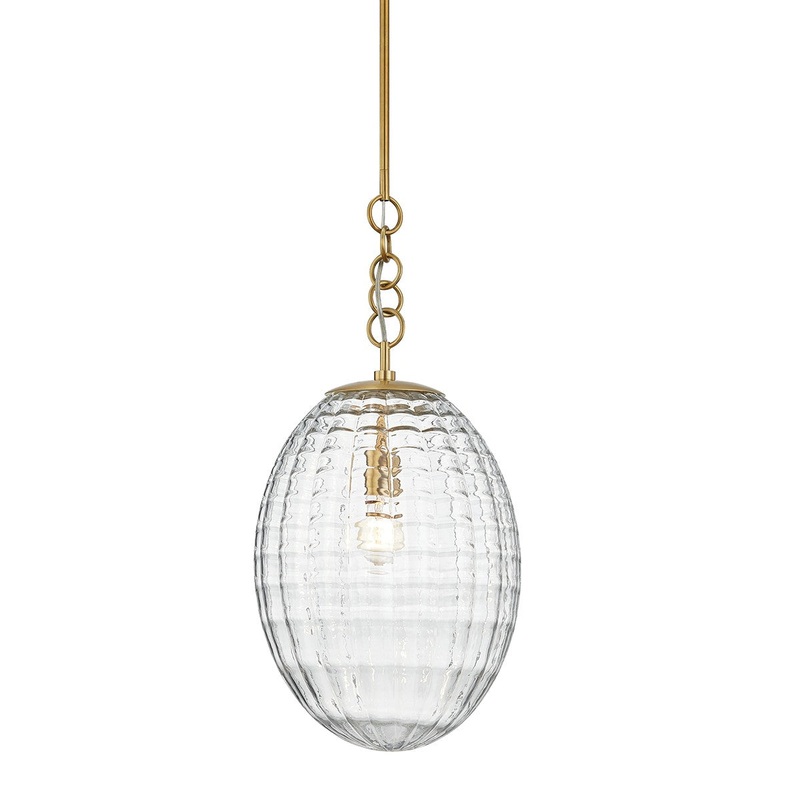 Hudson Valley 4912-AGB Venice One Light Pendant, Aged Brass
