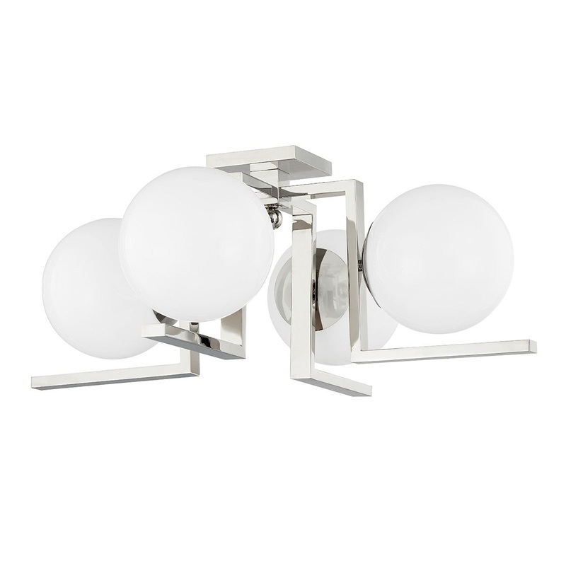 Hudson Valley 5084-PN Tanner Four Light Flush Mount, Polished Nickel (Discontinued)