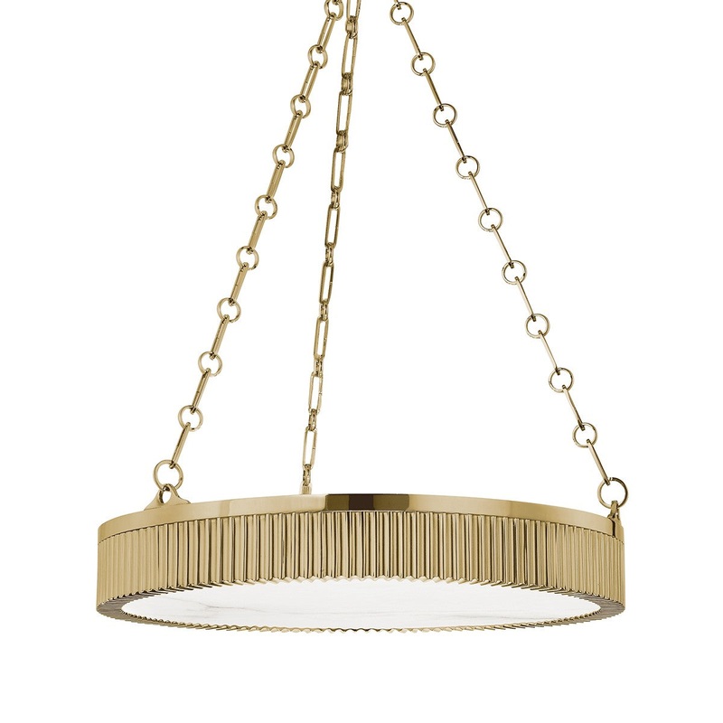 Hudson Valley 522-AGB Lynden Five Light Pendant, Aged Brass