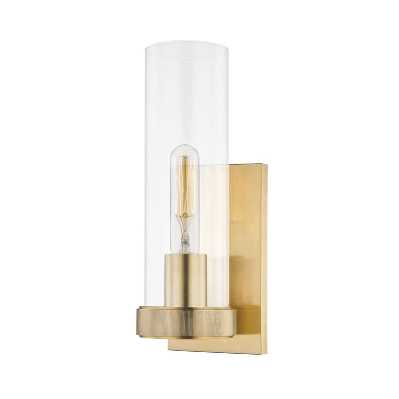 Hudson Valley 5301-AGB Briggs One Light Wall Sconce, Aged Brass