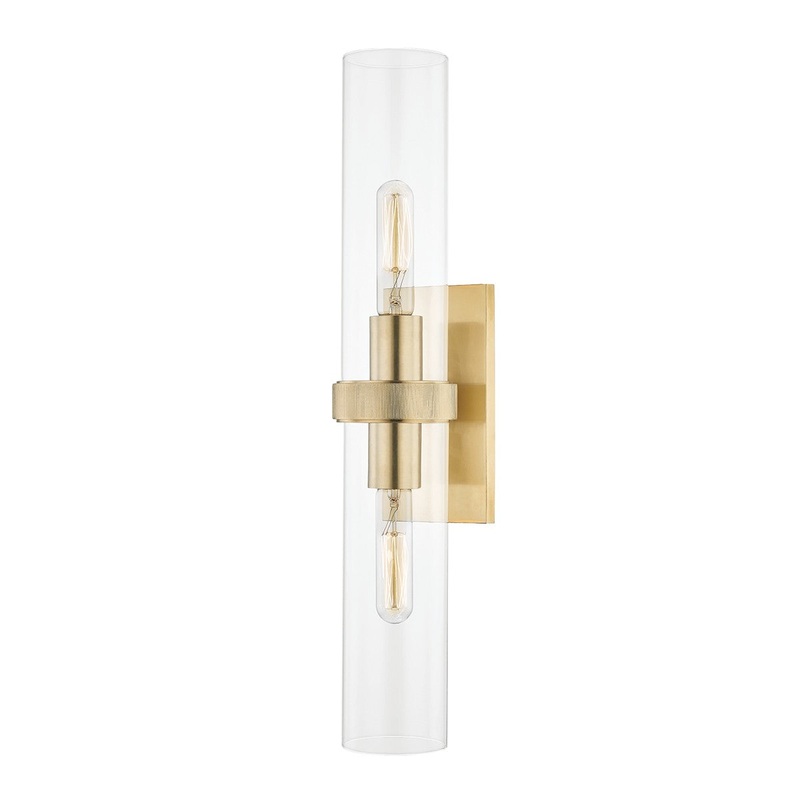 Hudson Valley 5302-AGB Briggs Two Light Wall Sconce, Aged Brass