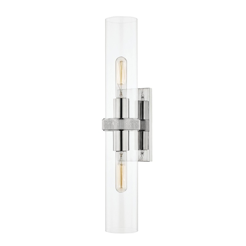 Hudson Valley 5302-PN Briggs Two Light Wall Sconce, Polished Nickel