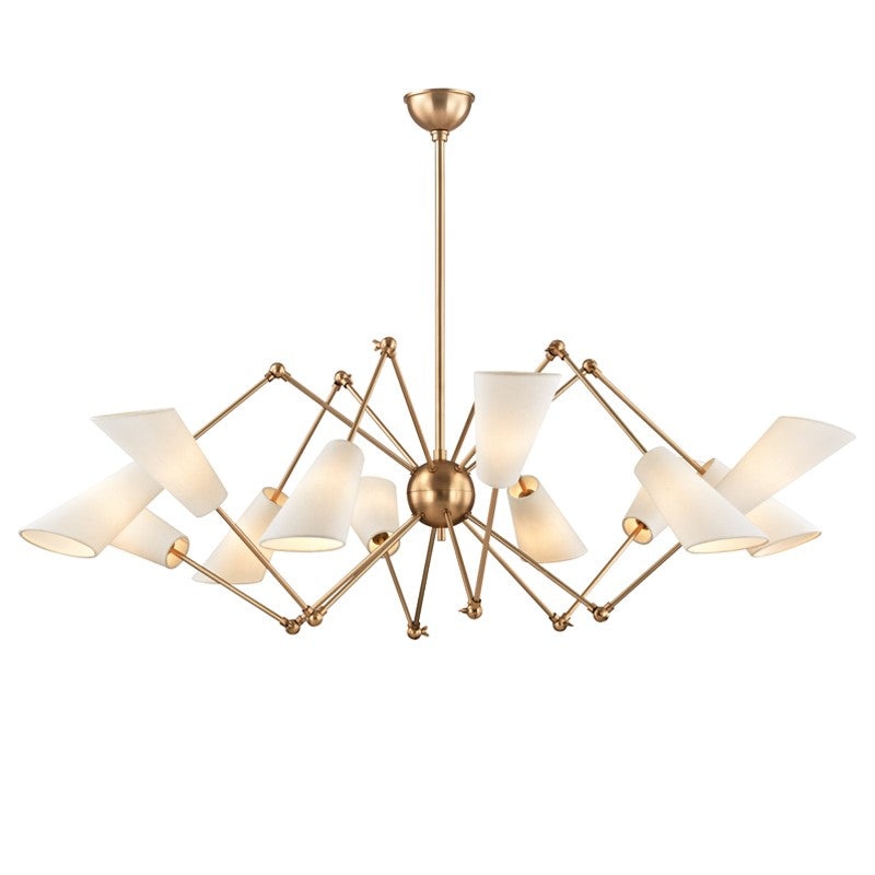 Hudson Valley 5312-AGB Buckingham 12 Light Chandelier, Aged Brass